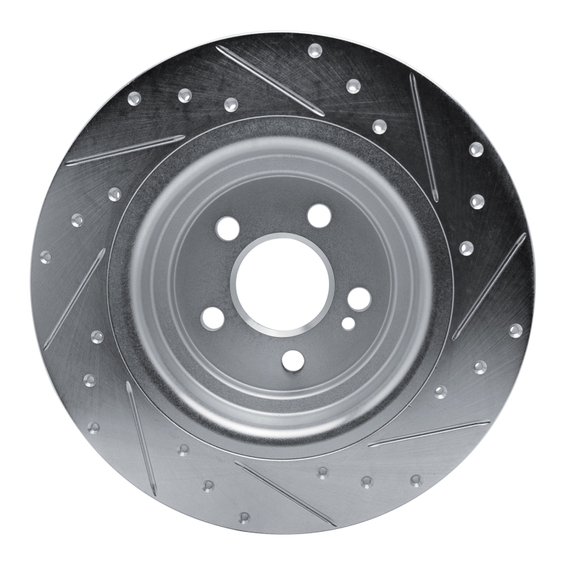 Mercedes-Benz GLE350 Brake Rotor (1) - Rear Left - R1 Concepts - Drilled & Slotted - Silver - `20-`25